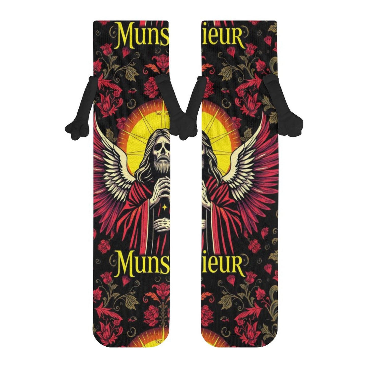 Munsieur Design Buddy Socks Magnetic Holding Hands Funny Socks accessories