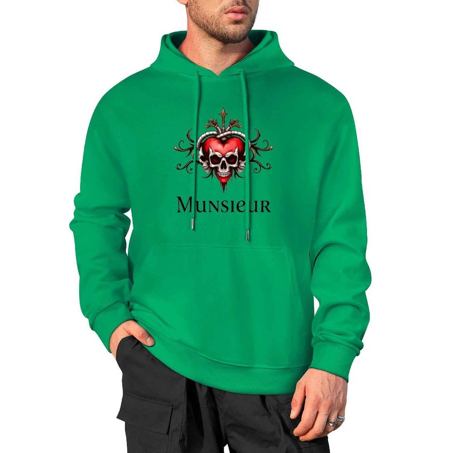 Munsieur Deadly Love: Skull Hoodie for Men - Munsieur