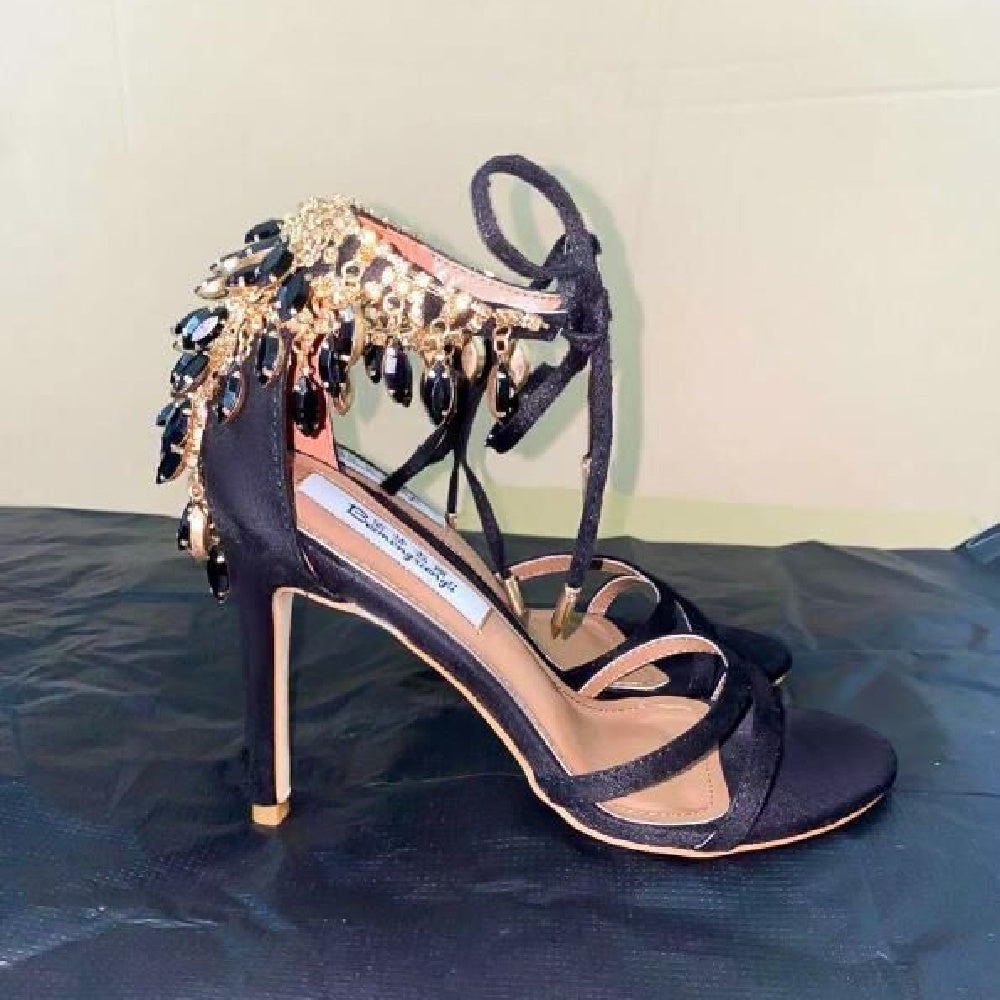 Women's Rhinestone High-Heels With Buckle