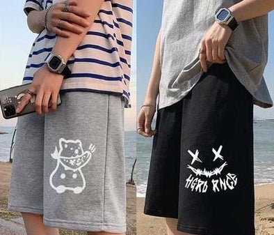 New Casual Summer Shorts Men's Korean Trend Loose Hong Kong Style