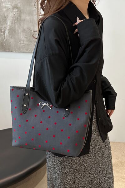 Bow Trim Polyester Tote Bag - Munsieur