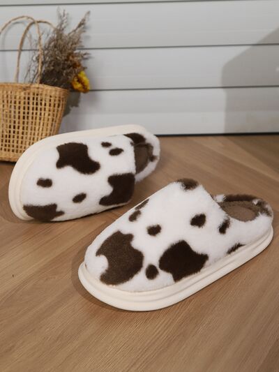 Animal Print Faux Fur Slippers - Munsieur