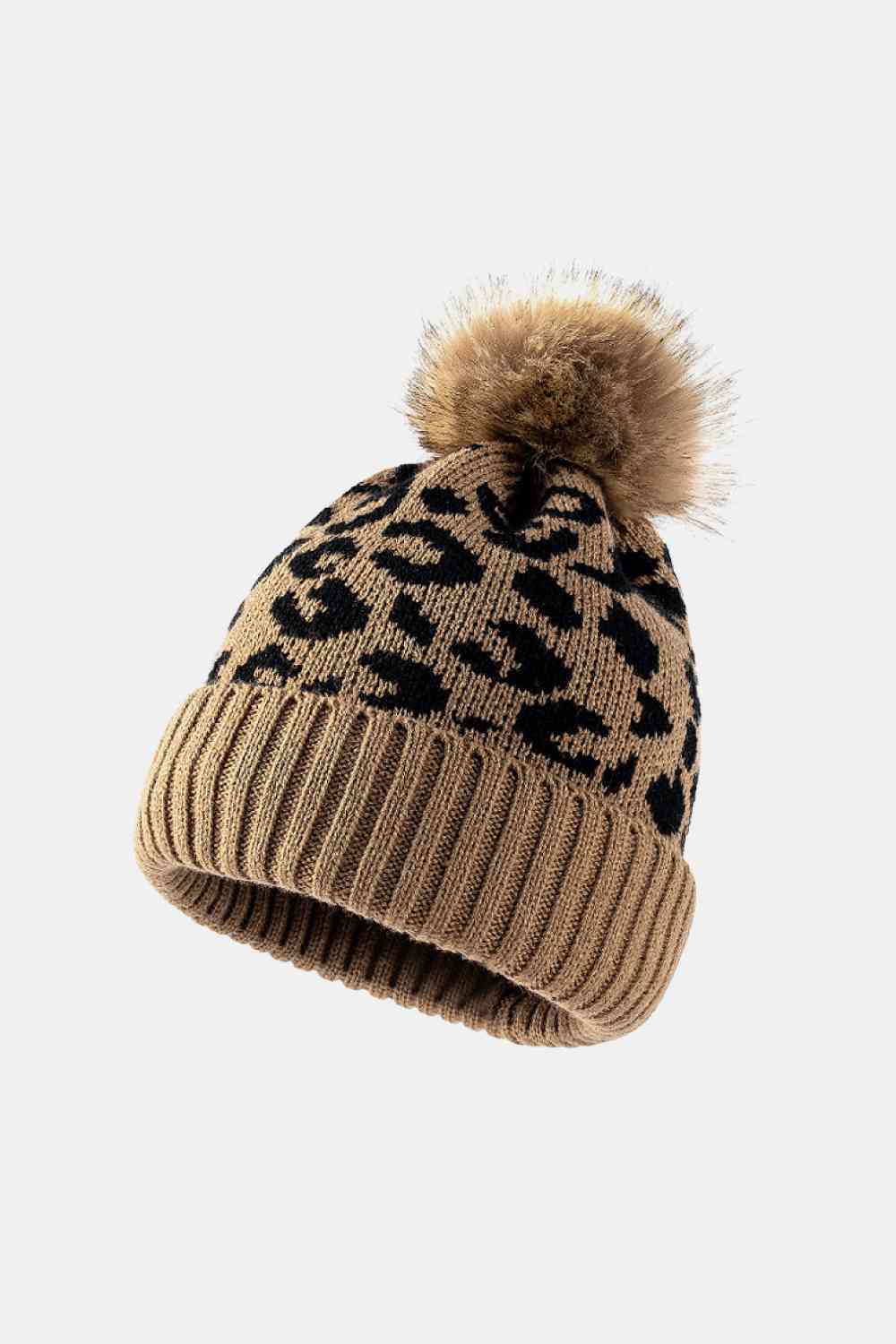 Leopard Pom-Pom Cuffed Beanie - Munsieur