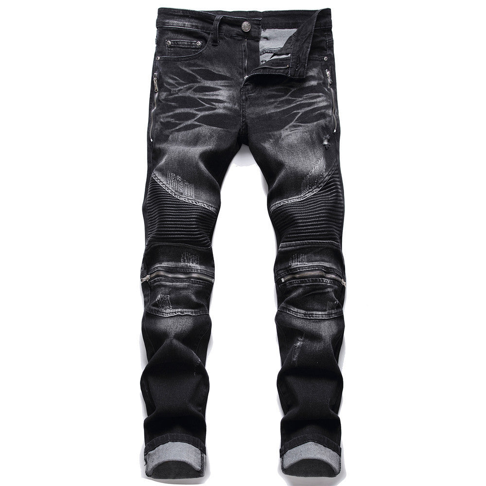 Men's Motorcycle Fashion Zipper Oversized Pants