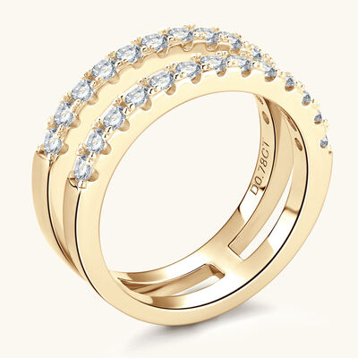 925 Sterling Silver Moissanite Double Layered Ring - Munsieur