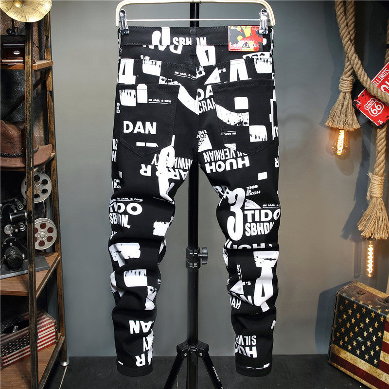 Men's Designer Brand Fashion Slim-Fit Pants Streetwear