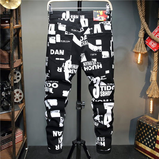 Men's Designer Brand Fashion Slim-Fit Pants Streetwear