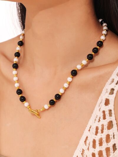 Stainless Agate Shell Bead Necklace - Munsieur