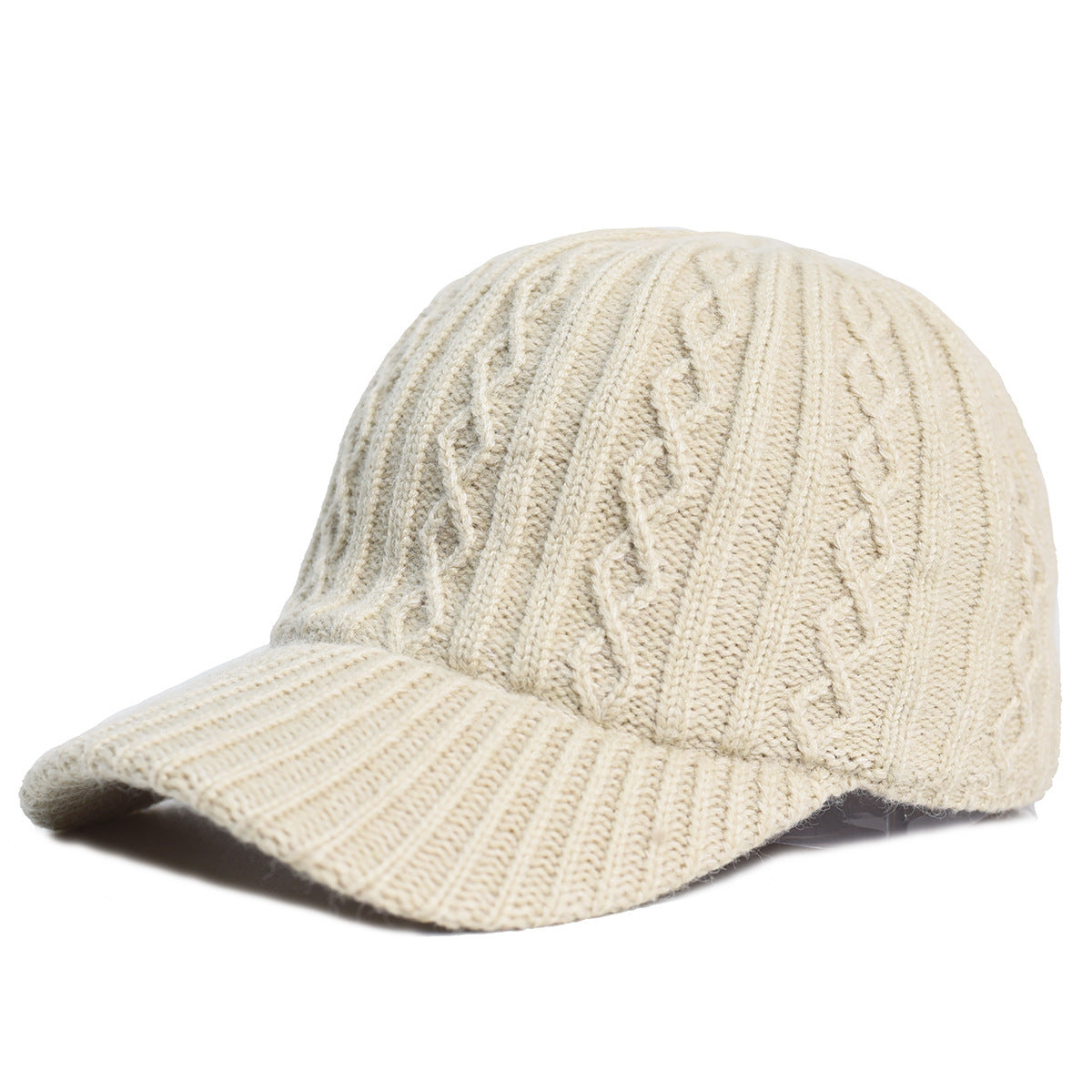 Knitting Wool Baseball Cap Korean Warm Solid Color Light Plate Peaked Hat