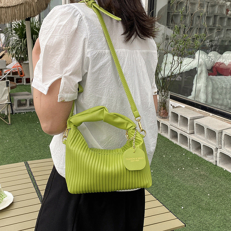 Women's Fashion Crossbody Bag PU Leather Pleated Cloud Small Tote Bags Casual Simple Elegant Temperament Messenger Bags