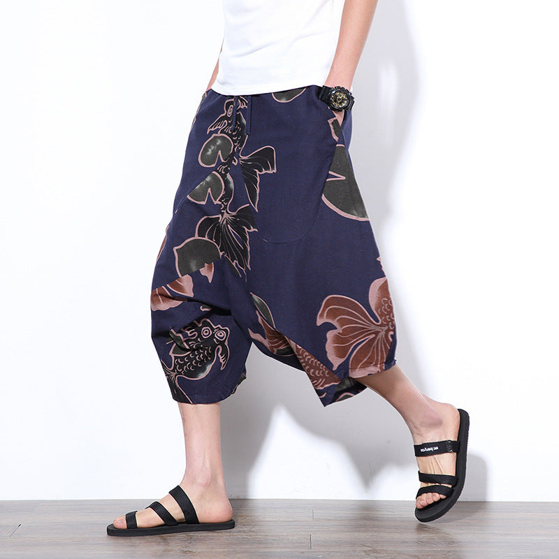 Men's Harem Low-end Shorts Chinese Ethnic Style Plus Size