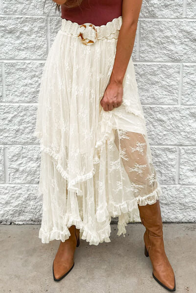 Lace Tiered Midi Skirt - Munsieur