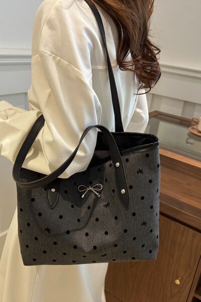 Bow Trim Polyester Tote Bag - Munsieur