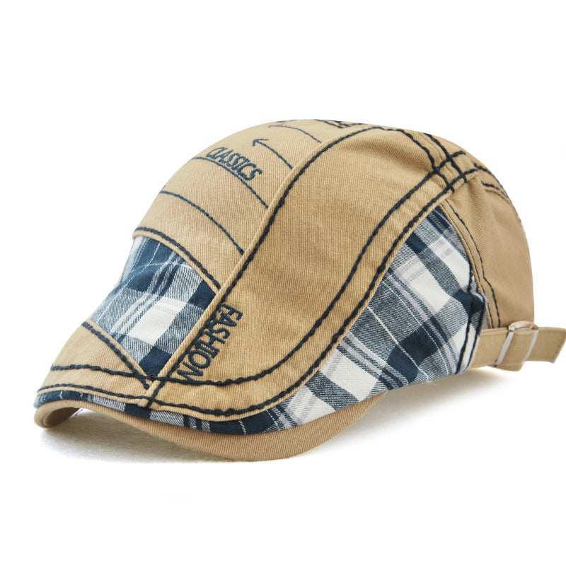 Duck Tongue Hat Plaid Patchwork Parallel Arrow