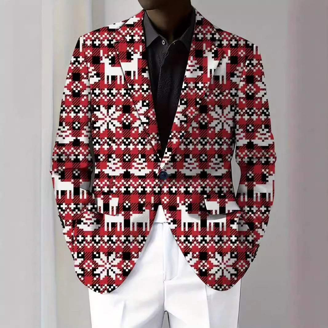 Men's Christmas Series Men's Long-Sleeved Coat