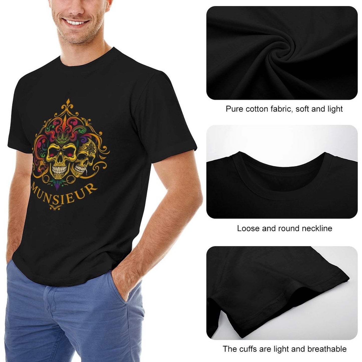 Men's Munsieur Brand Tee "Mardi Gras" Streetwear Design