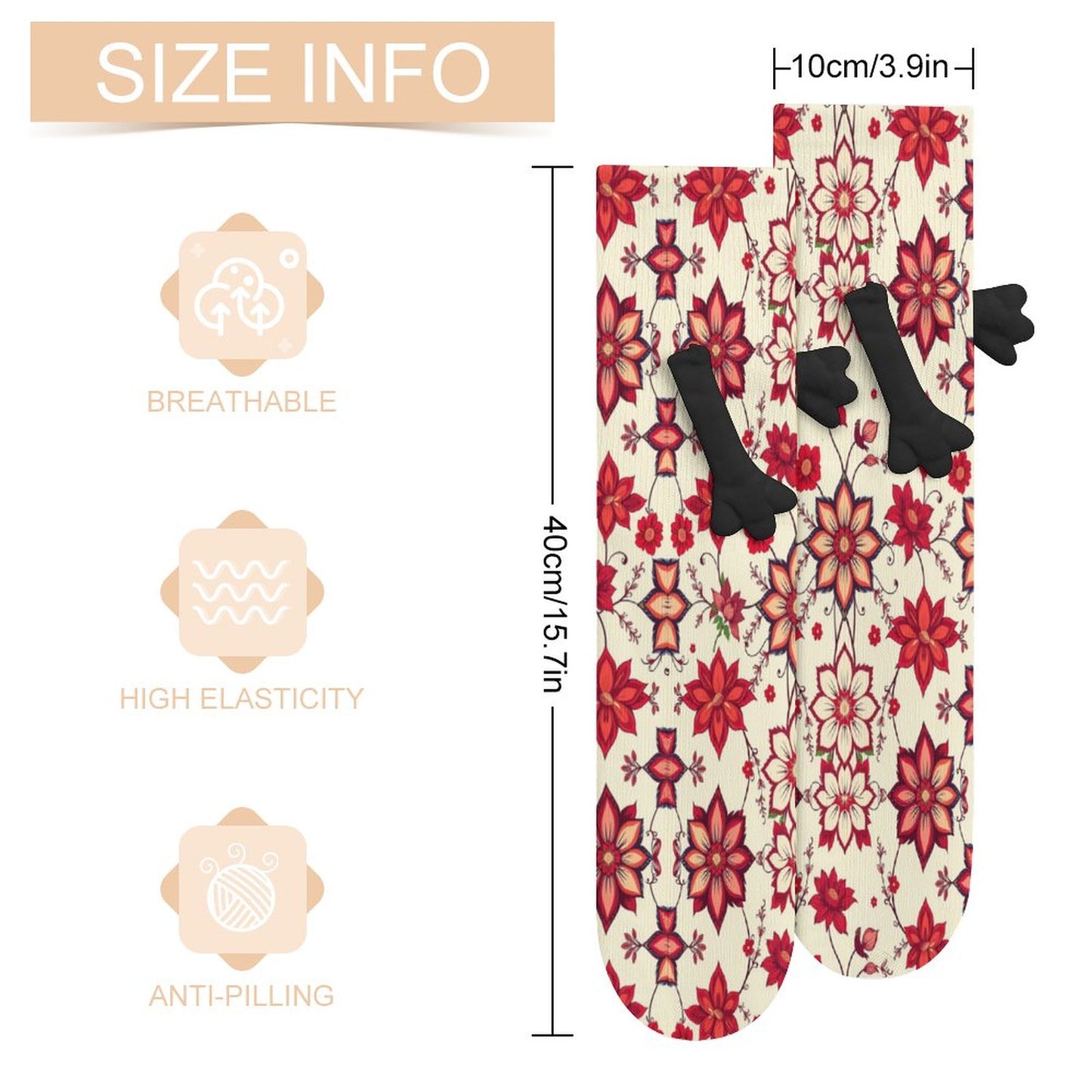 Munsieur Design Buddy Socks Magnetic Holding Hands Funny Socks accessories