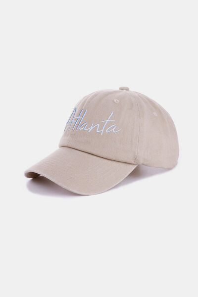 Zenana Washed ATLANTA Embroidered Baseball Cap - Munsieur
