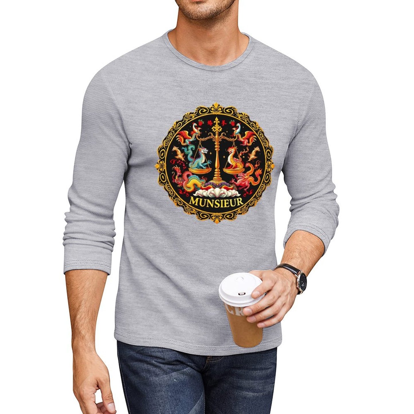 Munsieur Long Sleeve Tee for Men: Versatile, Timeless, and Always On Point - Munsieur