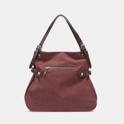 Nicole Lee USA Side Braided Tassel Inlaid Rhinestone Embroidery Hobo Bag - Munsieur