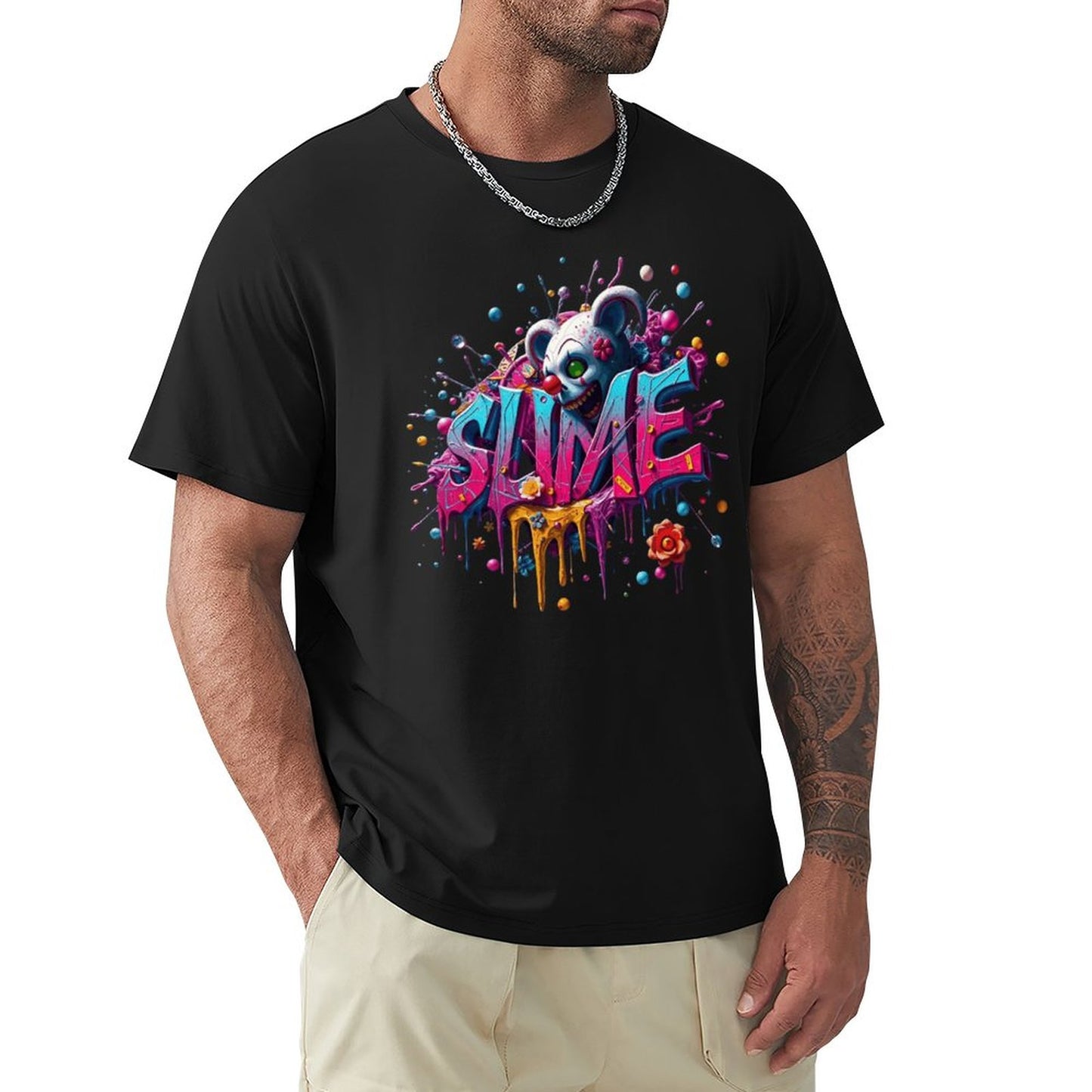 Munsieur New Skool Tee for Men – "Slime" Graphic Streetwear Tee
