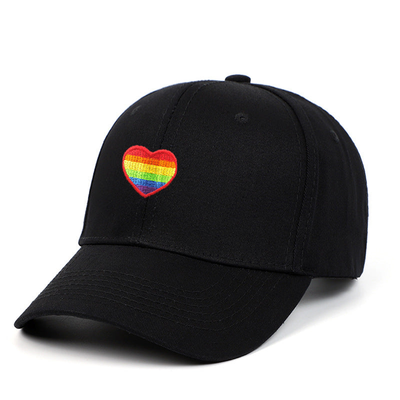 Men's Fashion Rainbow Heart Embroidered Outdoor Sun Hat