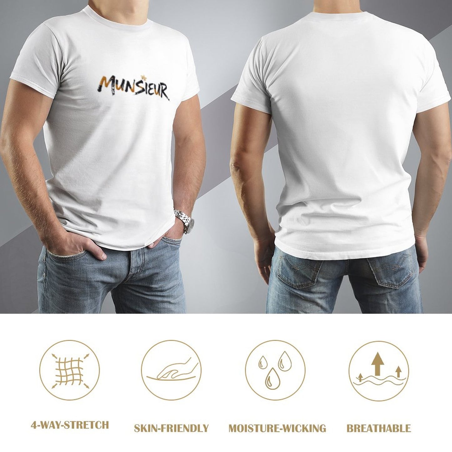 Munsieur Signature Men's Tee (High Definition & Front Printing)