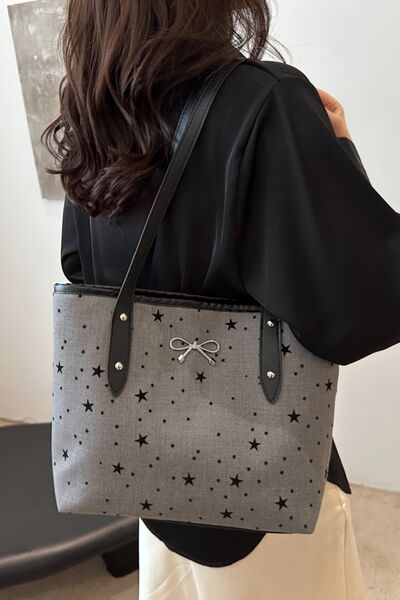 Bow Trim Polyester Tote Bag - Munsieur