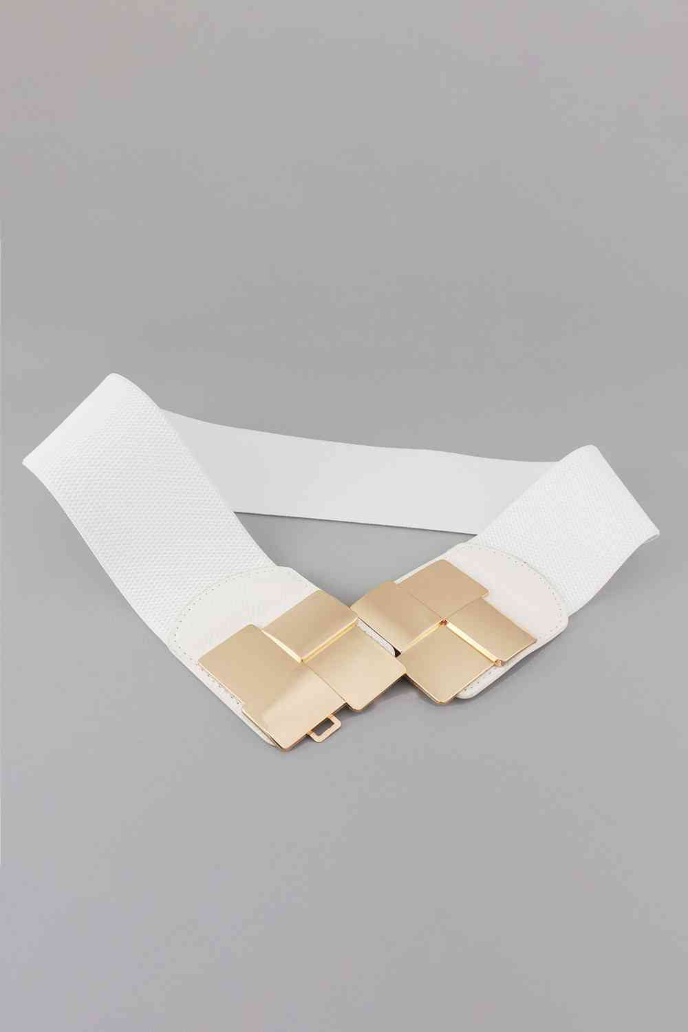 Geometric Buckle Elastic Wide Belt - Munsieur