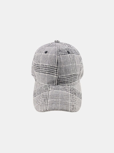 Plaid Adjustable Cotton Baseball Cap - Munsieur