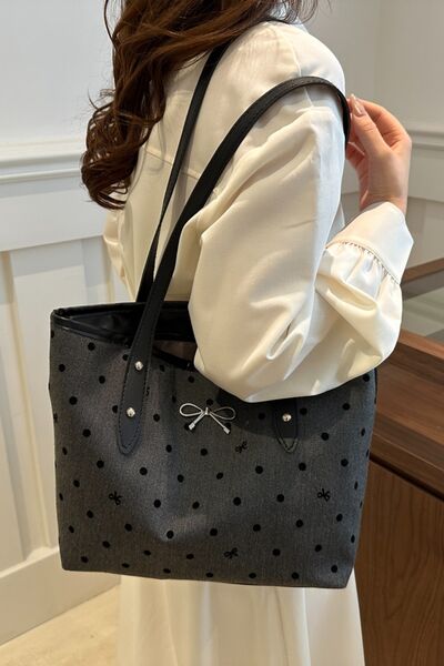 Bow Trim Polyester Tote Bag - Munsieur