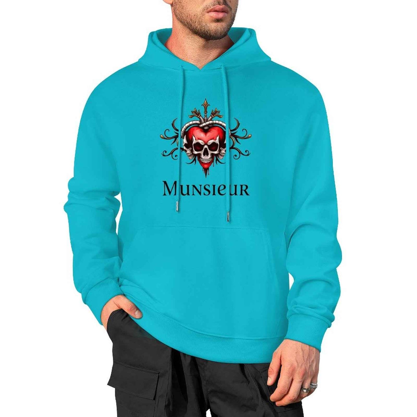 Munsieur Deadly Love: Skull Hoodie for Men - Munsieur