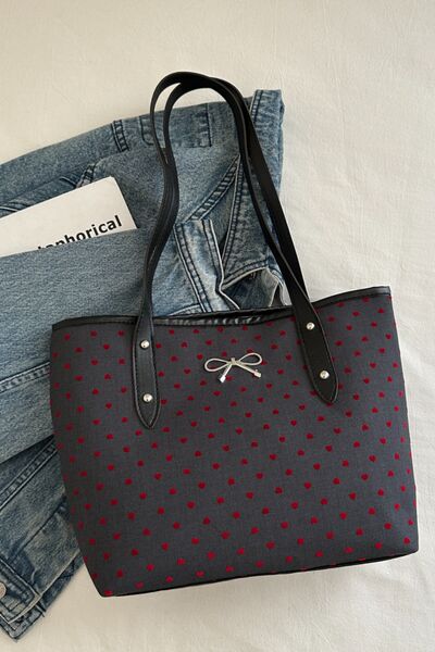 Bow Trim Polyester Tote Bag - Munsieur