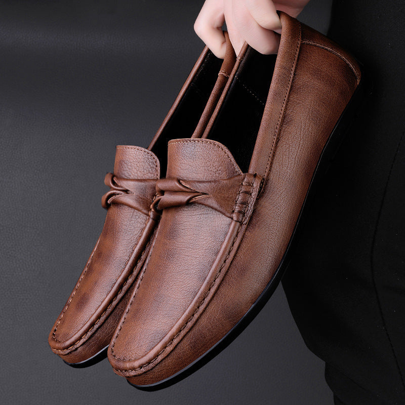 Men's Genuine Leather Loafer Peas Casual Shoes Men