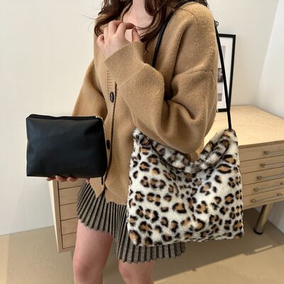 Leopard Furry Shoulder Bag - Munsieur