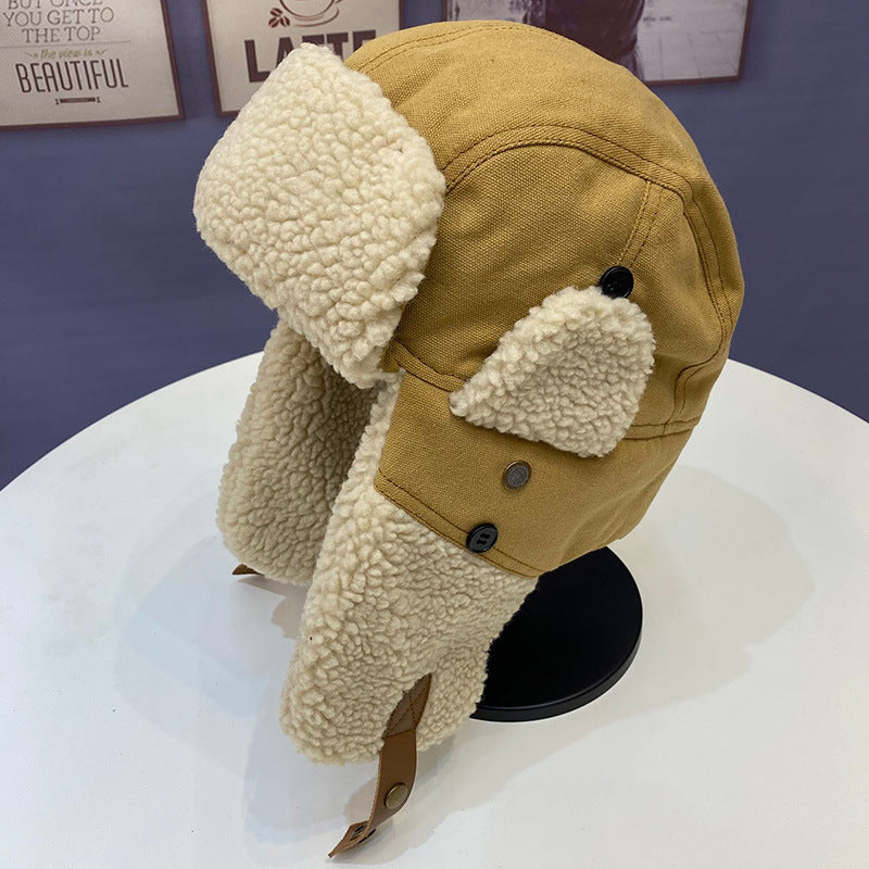 Outdoor Riding Warm Tank Skiing Cold Anti-chill Protection Plush Cotton Thunderbolt Hat