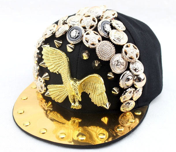 Men Women Handmade Skull Leopard Head Rivet Baseball Hat
