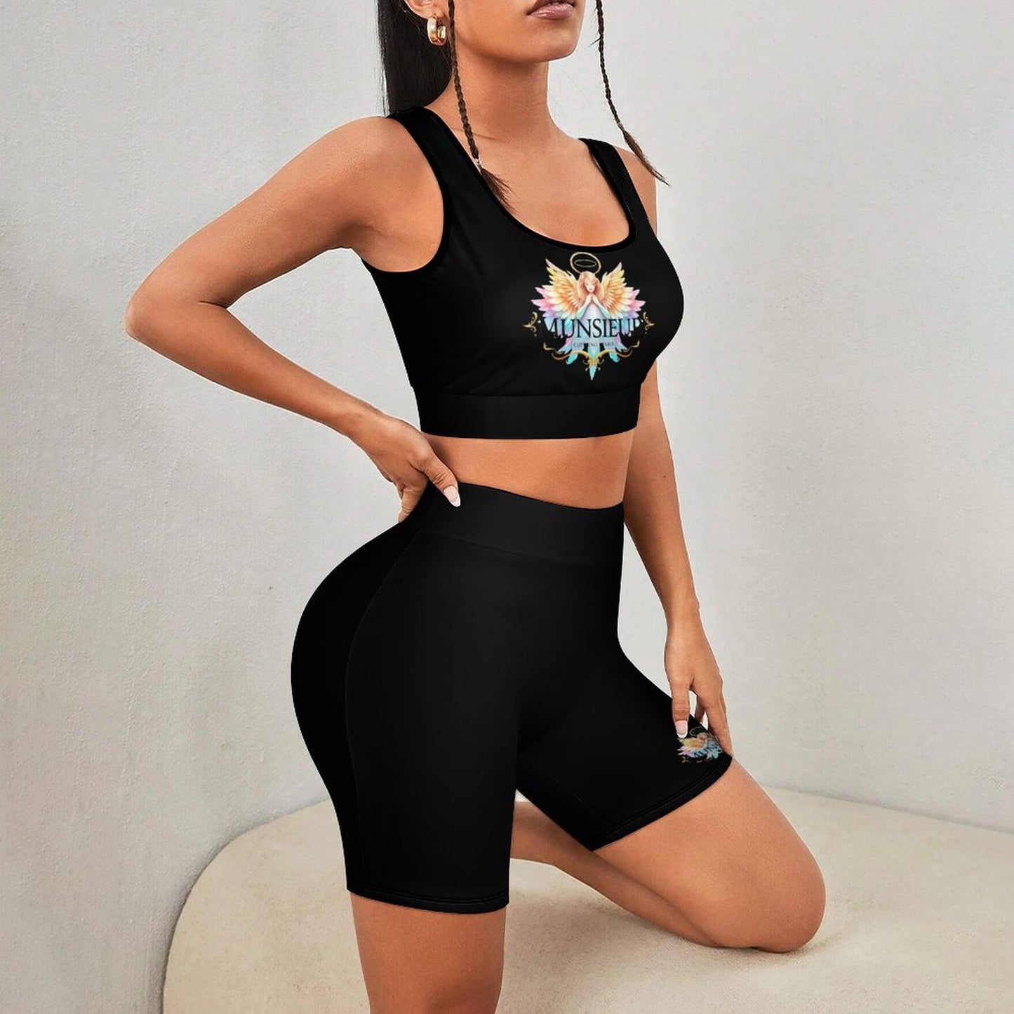 Munsieur Printed Yoga Workout Set