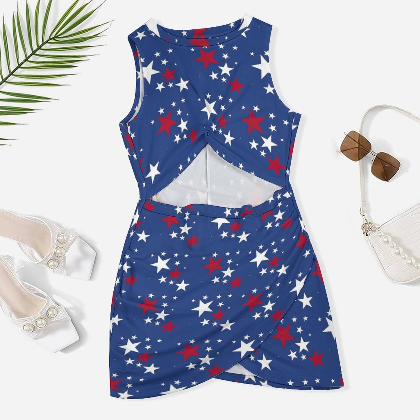 Women's Cutout Bodycon Slim Fit Dress Stars Design