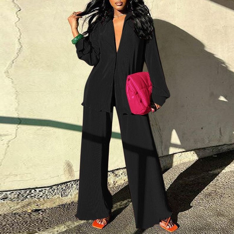 Women's Business Suit Blouse + Leggings Loose Outfit Office Set