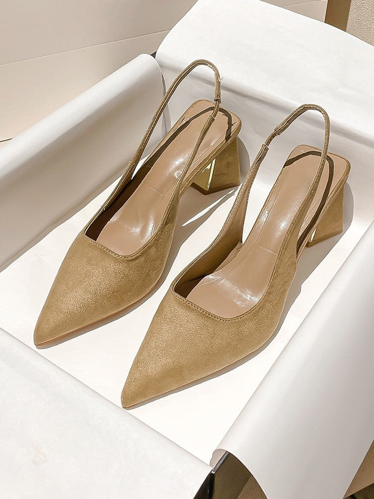 Women's Pointed-toe Skinny Suede High Heel Pumps