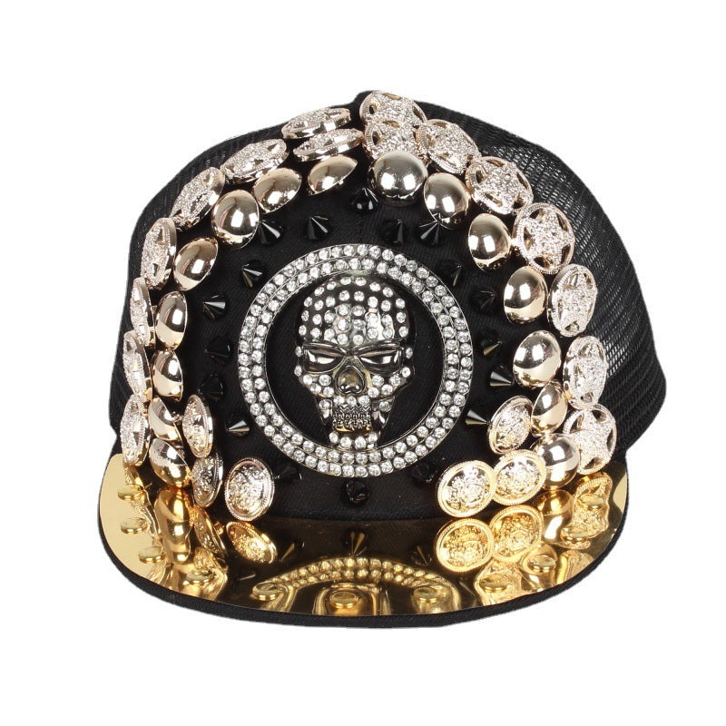 Men Women Handmade Skull Leopard Head Rivet Baseball Hat
