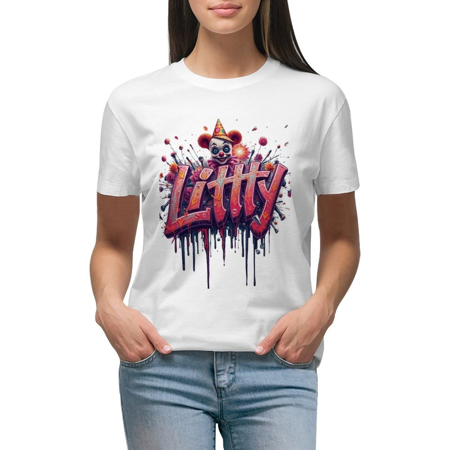 Munsieur Designer T-shirt for Women "Littty" Drip With Confidence Streetwear for Her