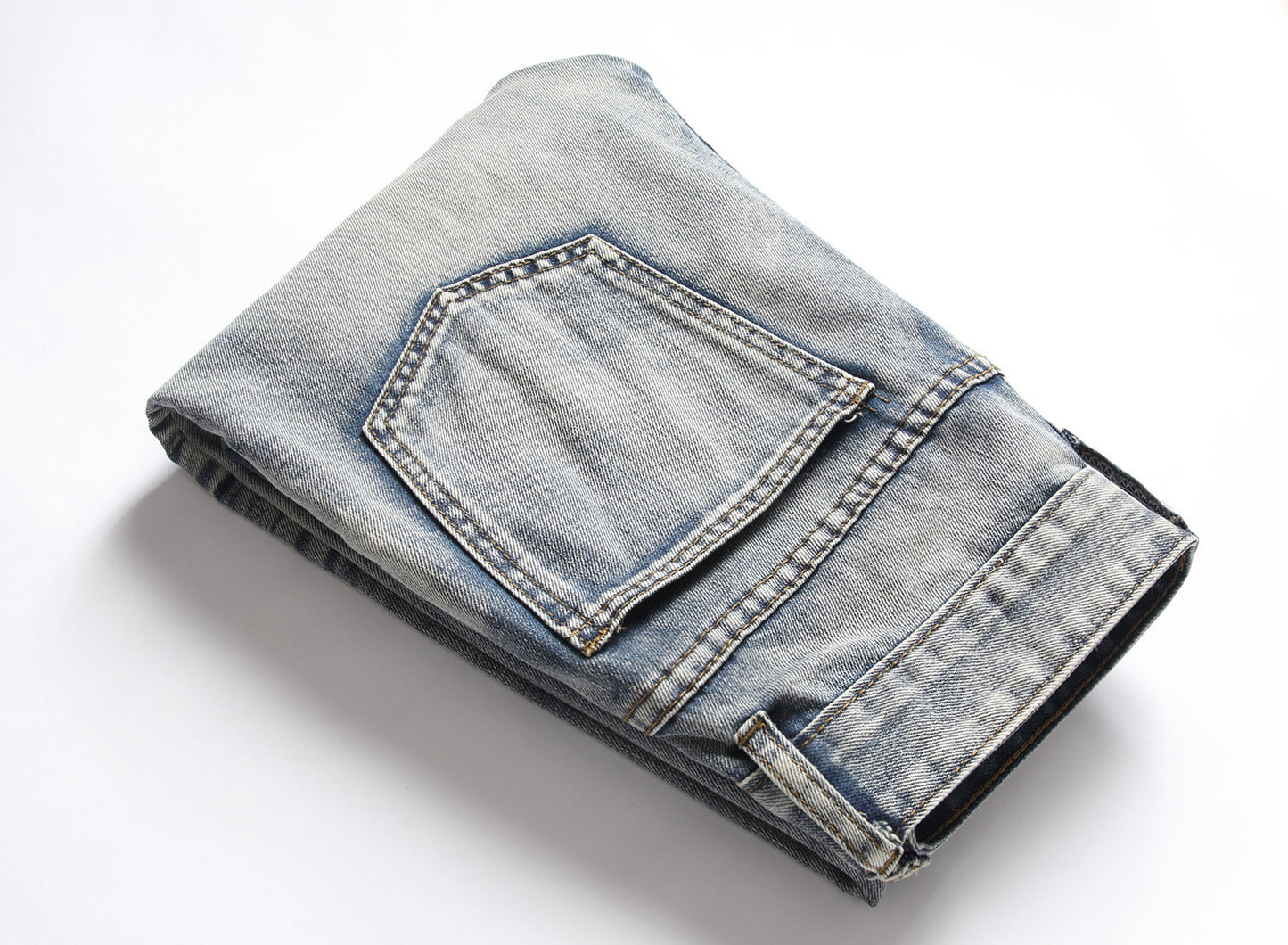 Men's American Nostalgic Pants Ripped Special Embroidery