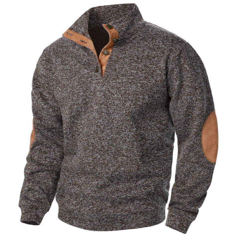 Men's Stand Collar Knitted Joint Stitching Casual Jacquard Cardigan Hoodie - Munsieur
