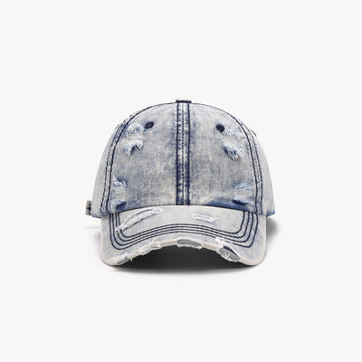 Distressed Cotton Baseball Cap - Munsieur