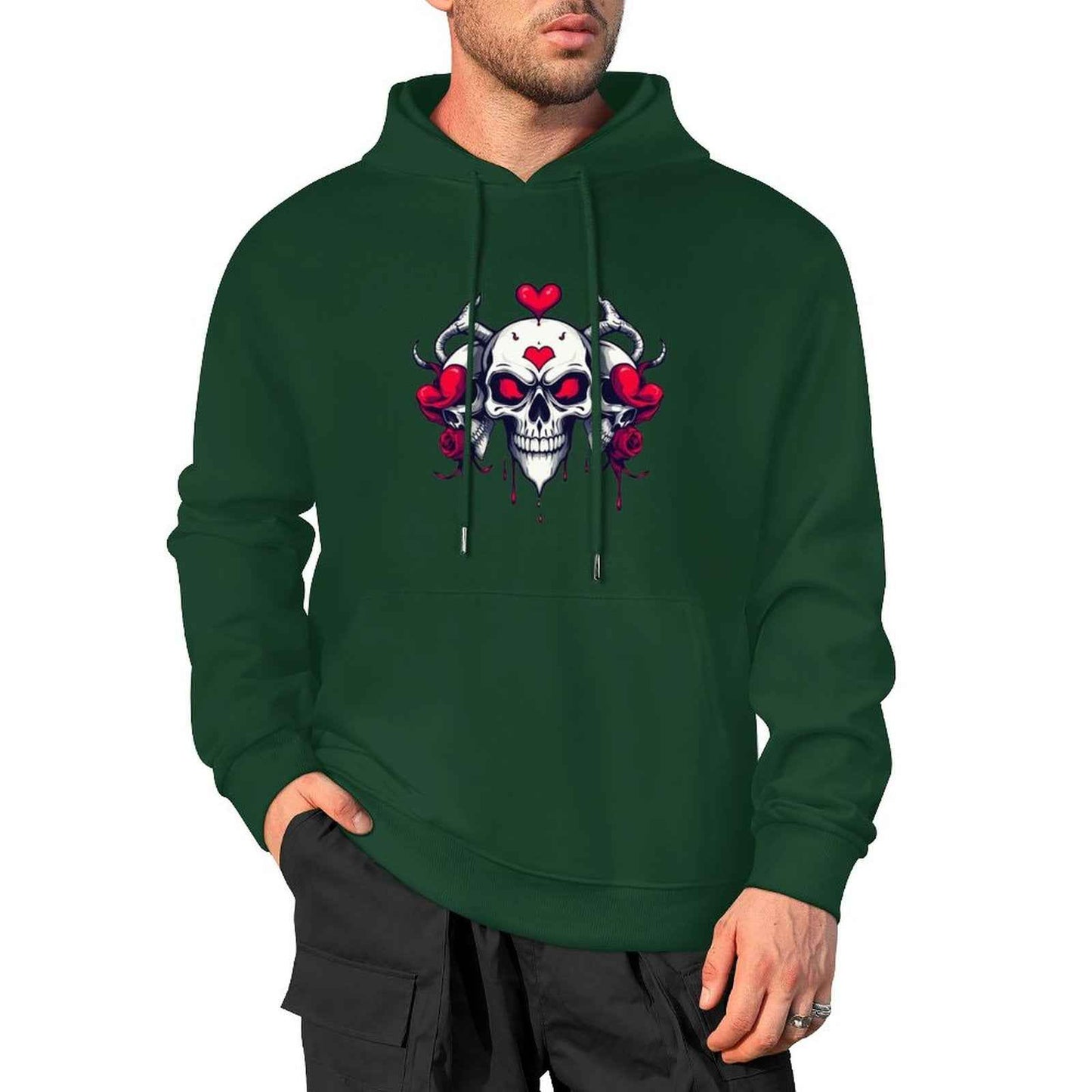 Munsieur Bleeding Royalty: Skull Hoodie for Men - Munsieur