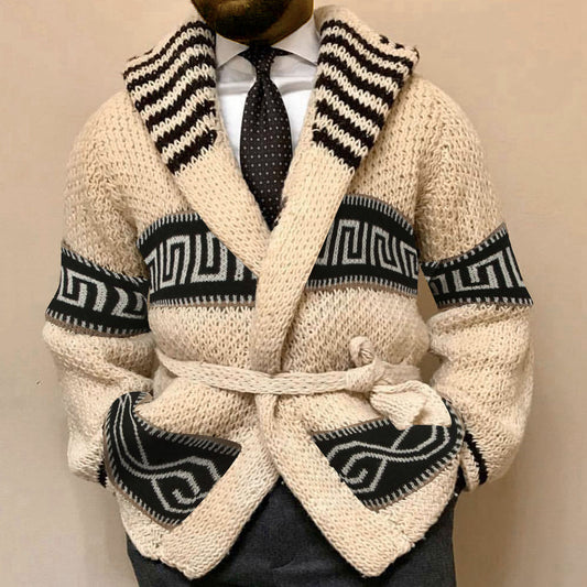 Men's Fashion Jacquard Knitted Coat