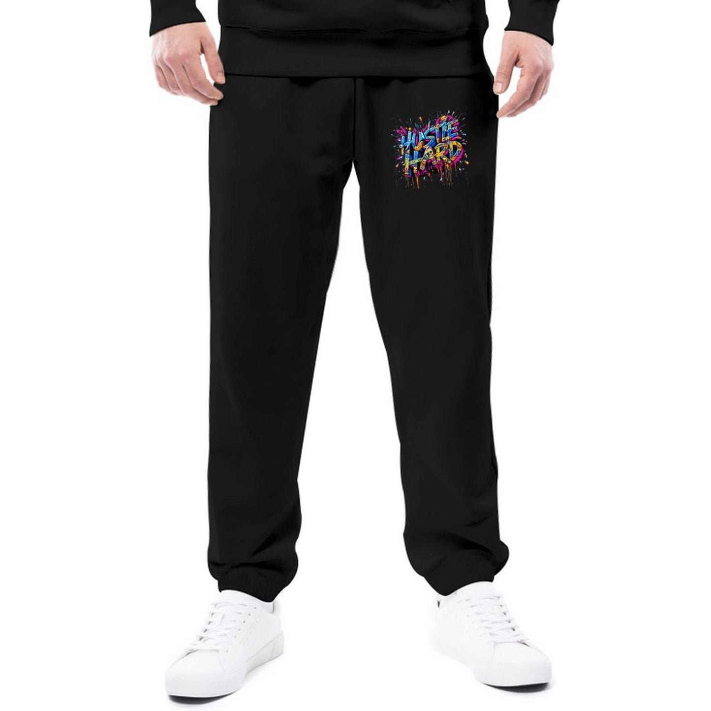 Joggers for Men Crown Co.π "Hustle Hard" Streetwear Comfortable Joggers