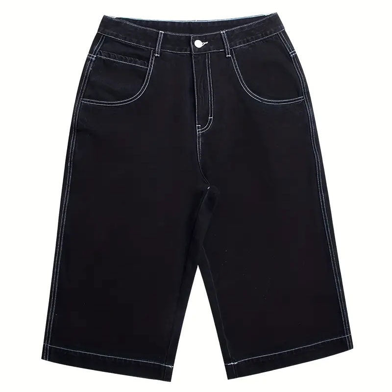 Men's Loose Hip Hop Seven Points Denim Shorts